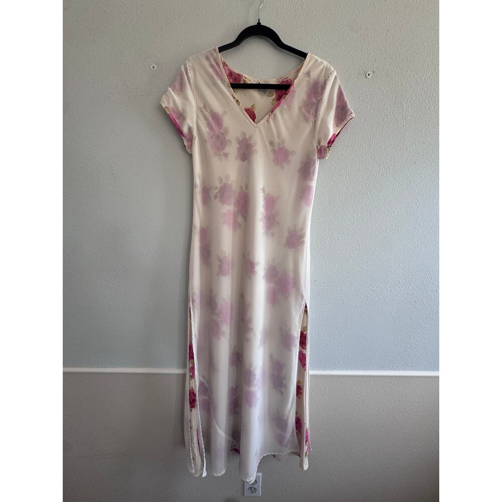 Vintage Express Short Sleeve Floral Maxi Dress